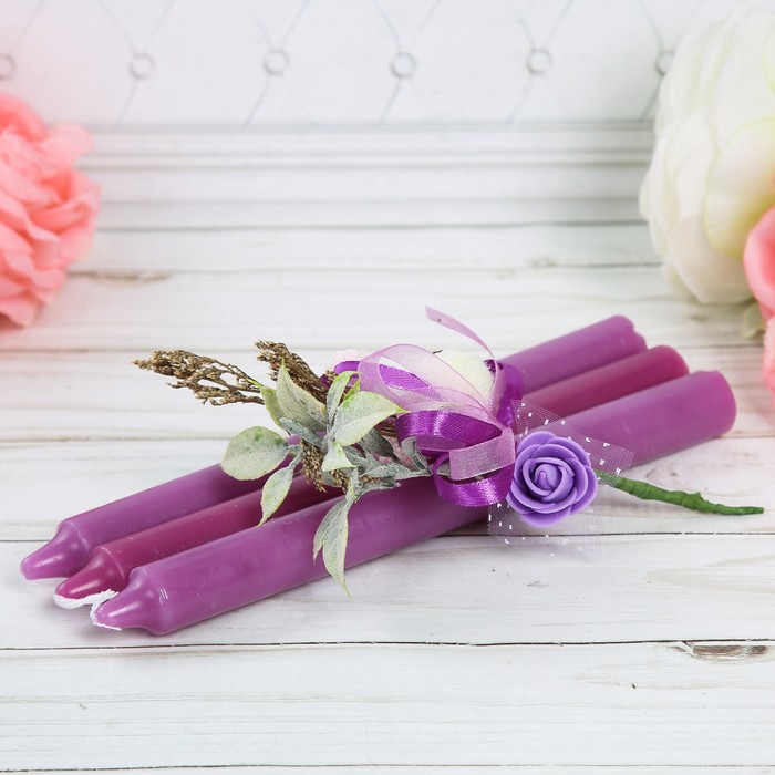 Набор свечи высокие с цветами "Ты прекрасна"