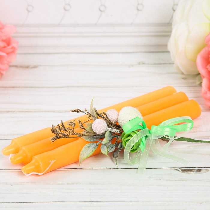 Набор свечи высокие с цветами "Дарю тебе свое тепло"