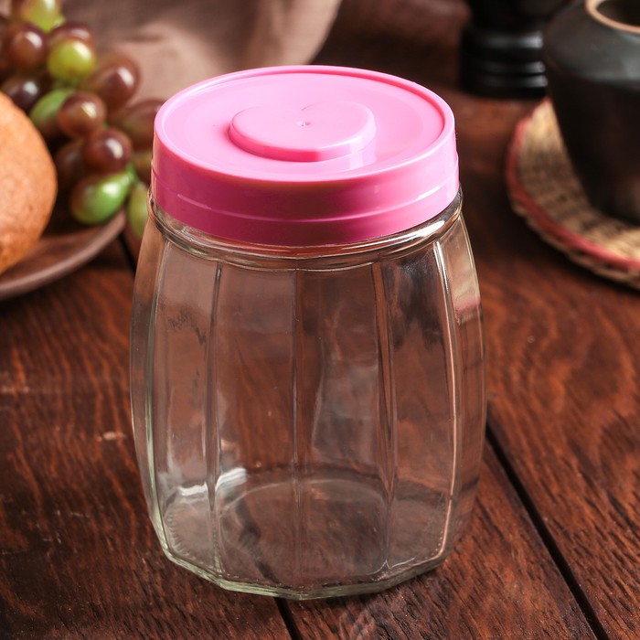 Банка для сыпучих продуктов 700 мл "Сердце", цвета МИКС