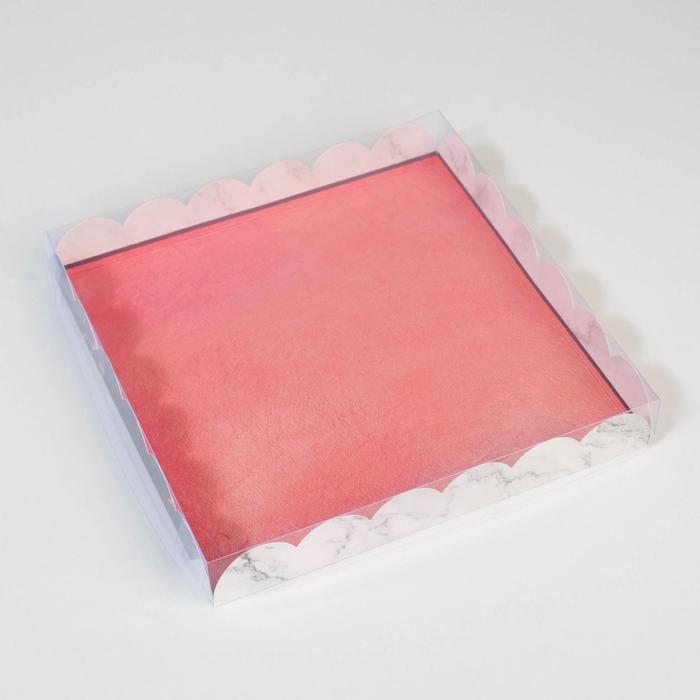 Коробка для кондитерских изделий с PVC крышкой «Только для тебя», 21 х 21 х 3 см