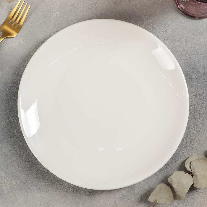 Тарелка фарфоровая обеденная Доляна White Label, d=25 см, цвет белый тарелка фарфоровая обеденная доляна пташка d 25 3 см цвет белый