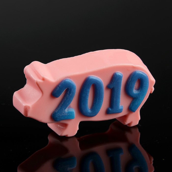 Мыло фигурное "Свинюшка 2019" розовый с синим 95гр