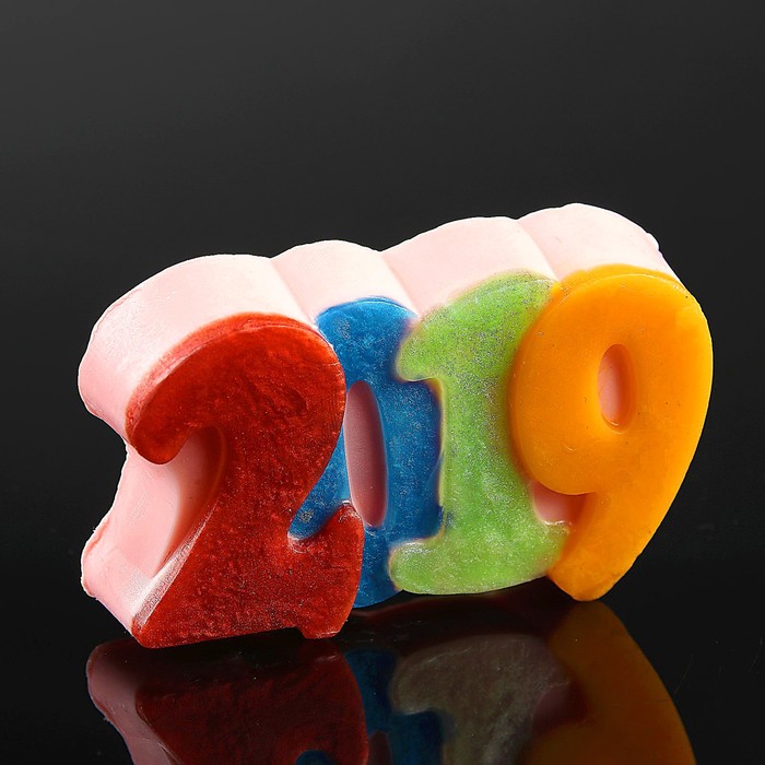 Фигурное мыло "2019" разноцветное 85гр