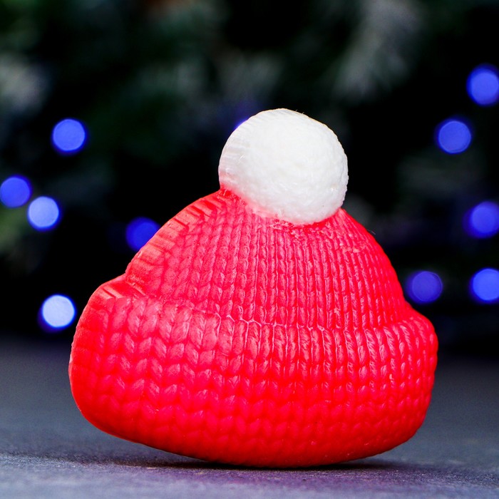 Фигурное мыло "Шапка вязаная" розовая 85гр