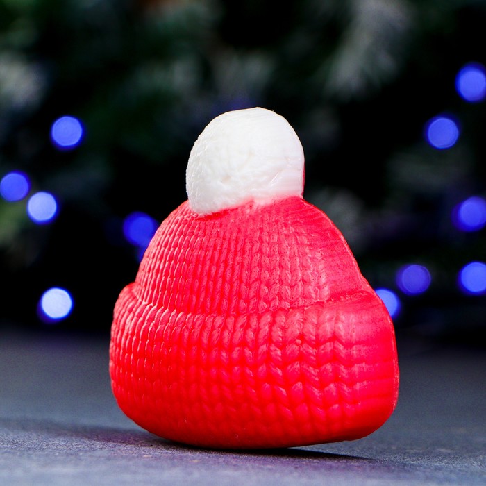 Фигурное мыло "Шапка вязаная" розовая 85гр