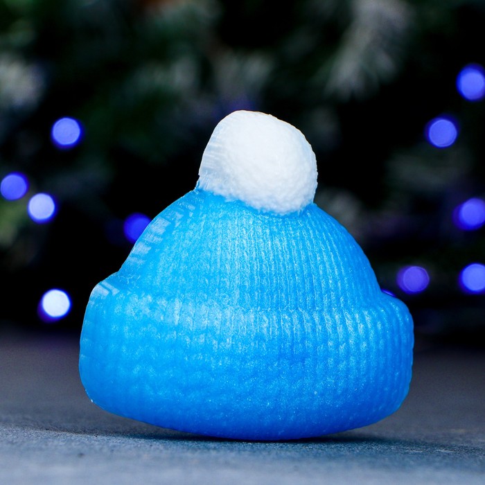 Фигурное мыло "Шапка вязаная" синяя 85гр