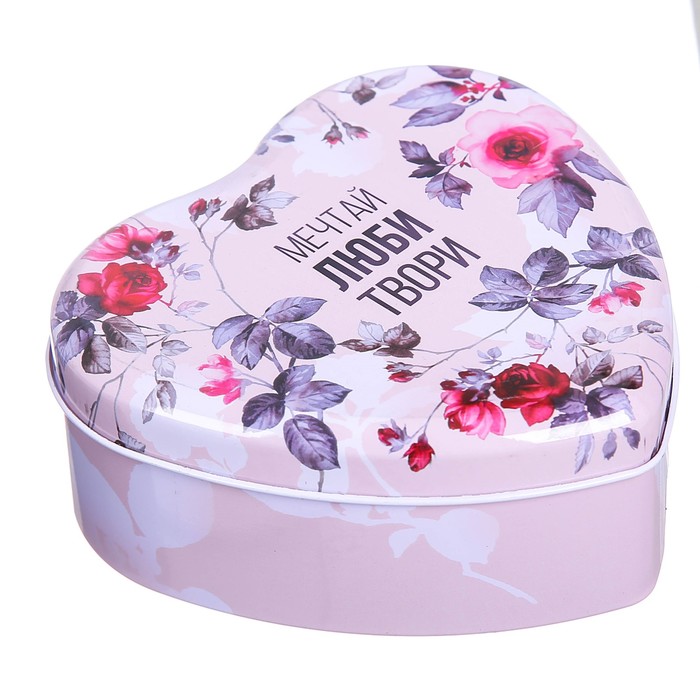 Шкатулка в форме сердца "Мечтай, люби, твори!", 12 х 12 см