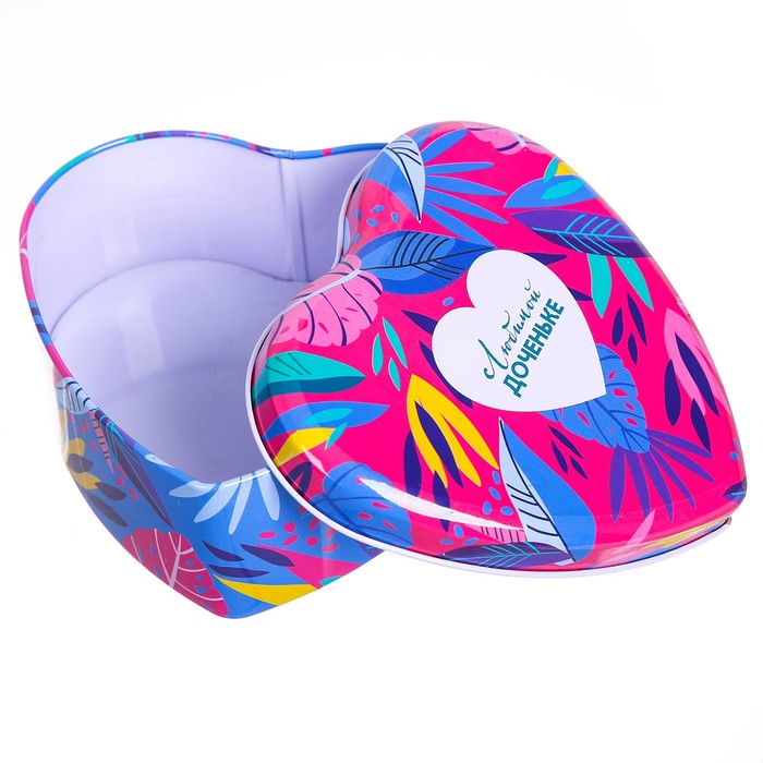 Шкатулка в форме сердца "Любимой доченьке", 12 х 12 см