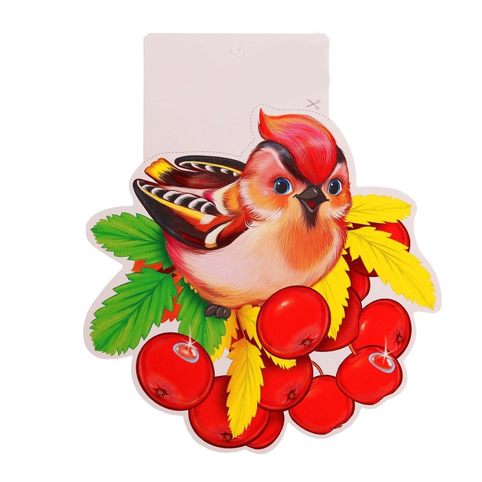 Мини-открытка "Птичка на рябине"