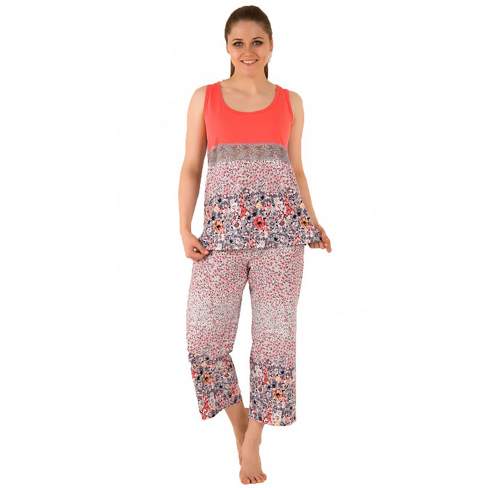 Комплект женский (майка, бриджи) М195 цвет красный, р-р 44