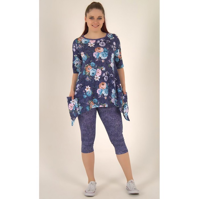 Комплект женский (фуфайка, бриджи) М190 цвет МИКС, р-р 50