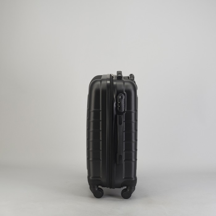 Чемодан малый "Сетка" 20", отдел на молнии, кодовый замок, 4 колеса, цвет чёрный