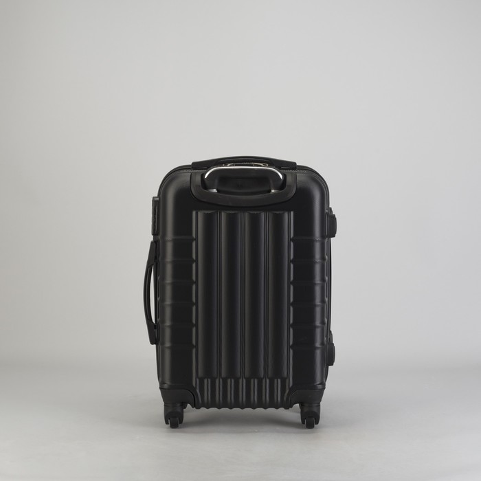 Чемодан малый "Сетка" 20", отдел на молнии, кодовый замок, 4 колеса, цвет чёрный