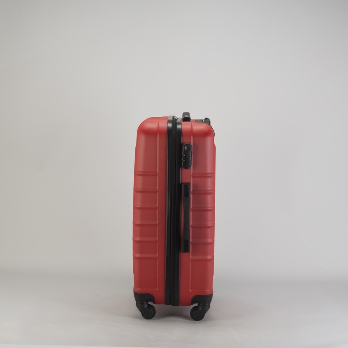 Чемодан средний "Сетка" 24", отдел на молнии, кодовый замок, 4 колеса, цвет красный