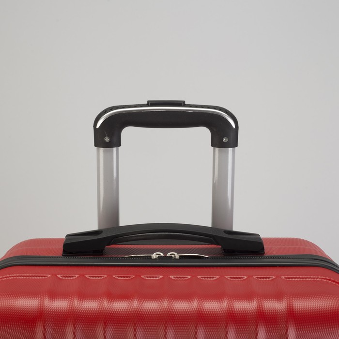 Чемодан средний "Сетка" 24", отдел на молнии, кодовый замок, 4 колеса, цвет красный