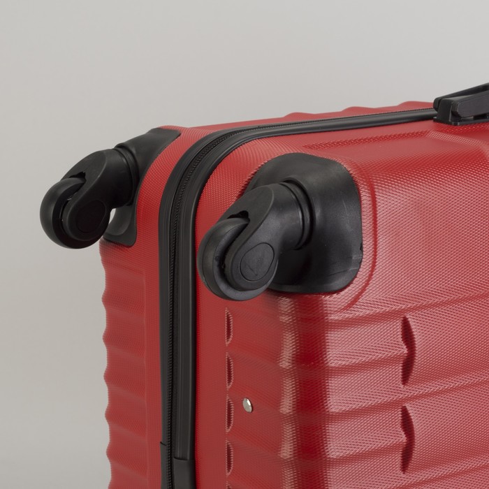 Чемодан средний "Сетка" 24", отдел на молнии, кодовый замок, 4 колеса, цвет красный