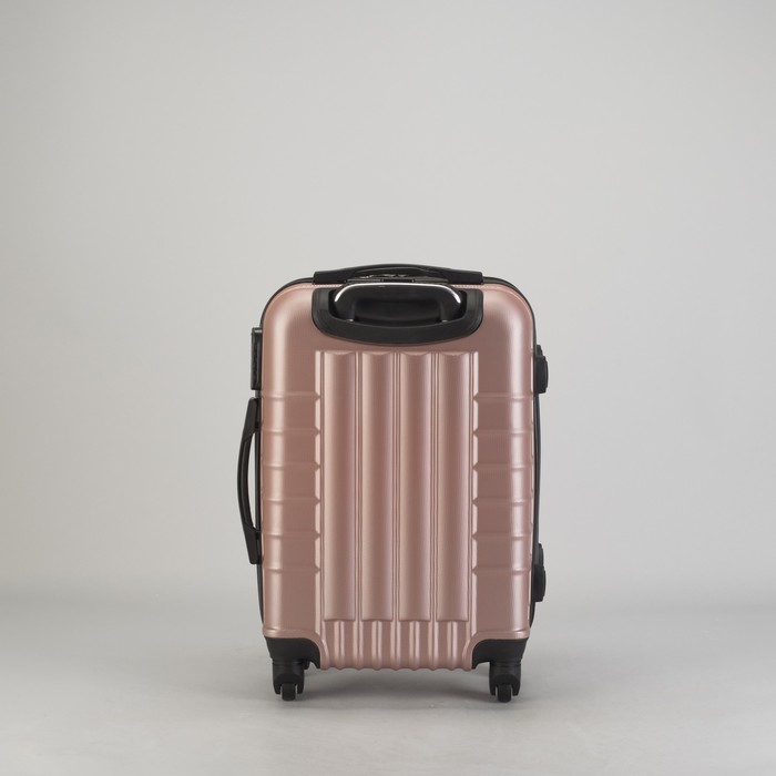 Чемодан малый "Сетка" 20", отдел на молнии, кодовый замок, 4 колеса, цвет пудровый