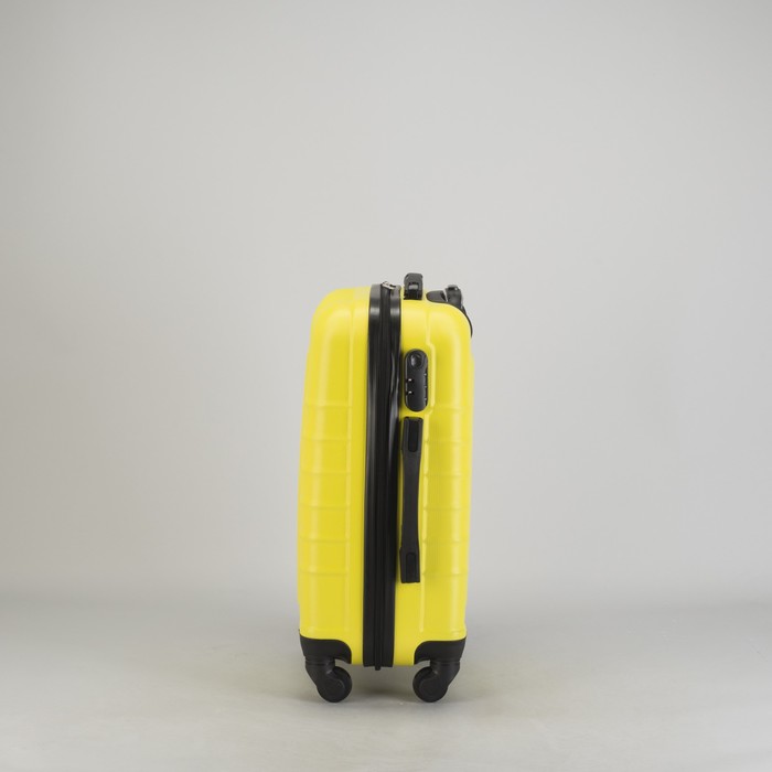 Чемодан малый "Сетка" 20", отдел на молнии, кодовый замок, 4 колеса, цвет жёлтый