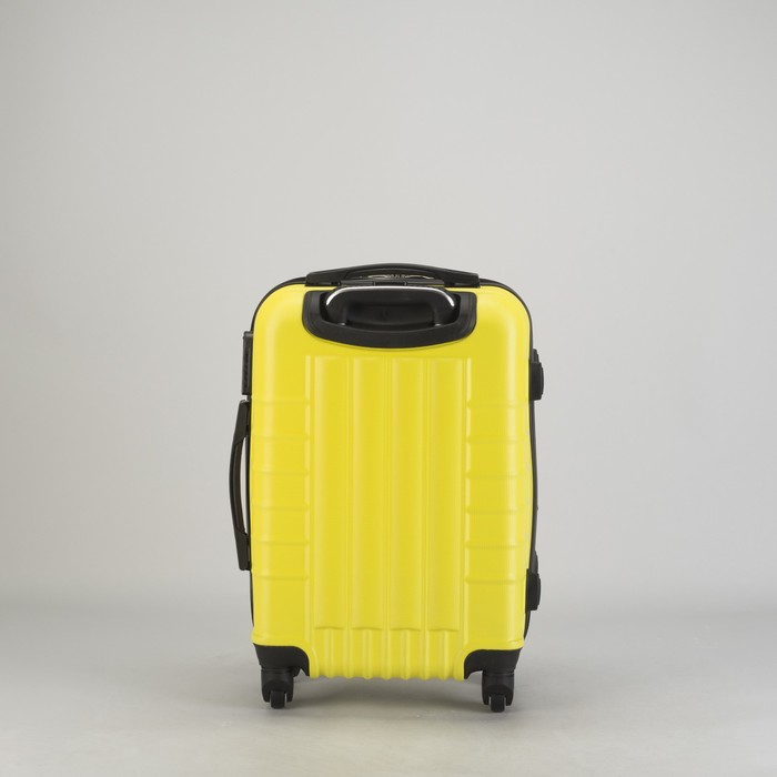 Чемодан малый "Сетка" 20", отдел на молнии, кодовый замок, 4 колеса, цвет жёлтый