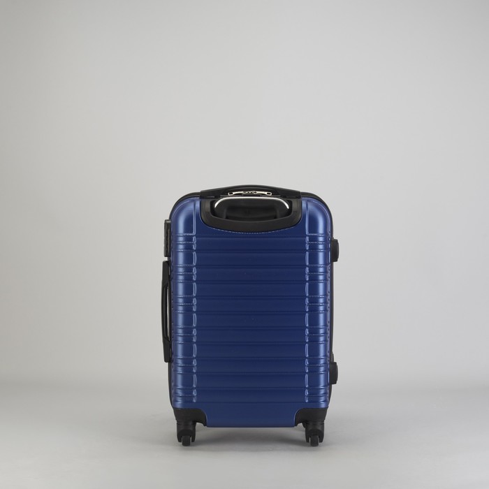 Чемодан малый "Плетение" 20", отдел на молнии, кодовый замок, 4 колеса, цвет синий