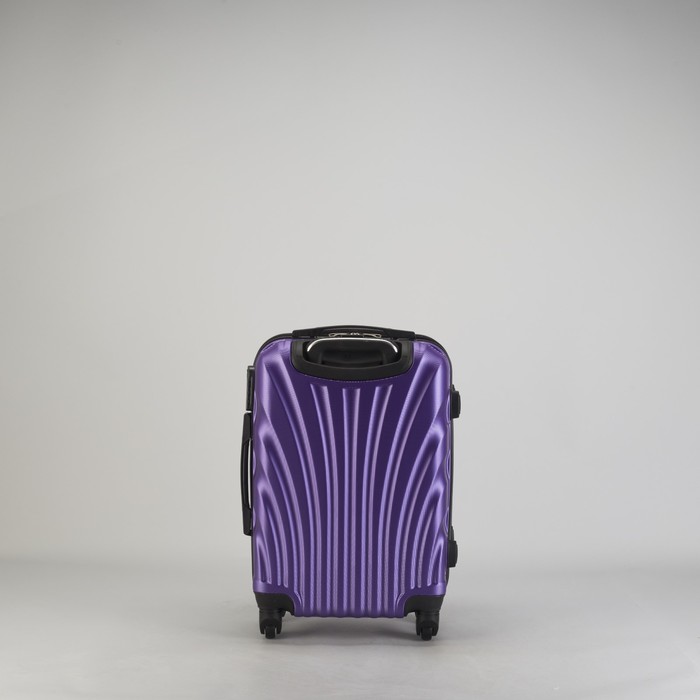 Чемодан малый "Ракушка" 20", отдел на молнии, кодовый замок, 4 колеса, цвет фиолетовый