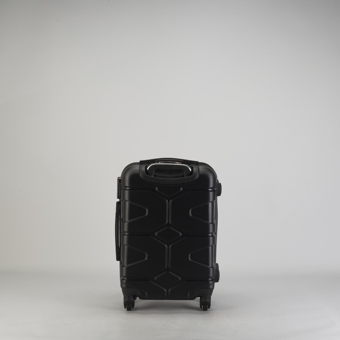 Чемодан малый "Доспехи" 20", отдел на молнии, кодовый замок, 4 колеса, цвет чёрный