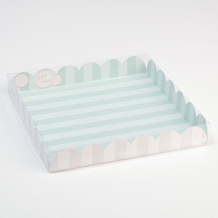 Коробка для кондитерских изделий с PVC крышкой «Доброе утро!», 21 х 21 х 3 см