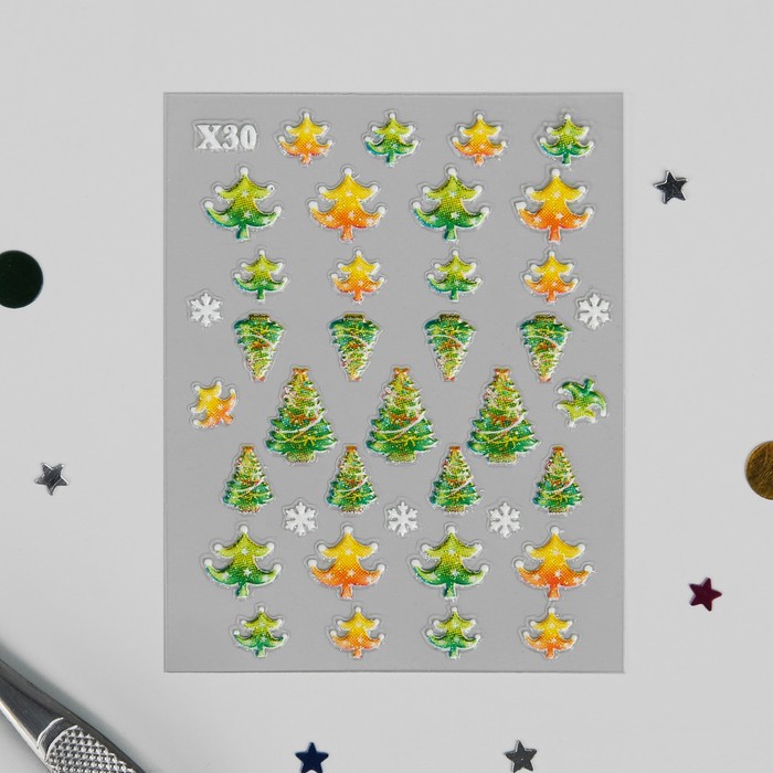 Наклейки для ногтей "Ёлочки"