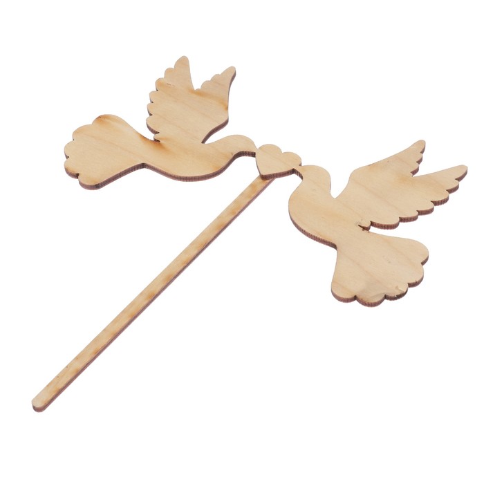 Топпер "Голуби" из фанеры, 15х8,5 см (ТОП 00-12)