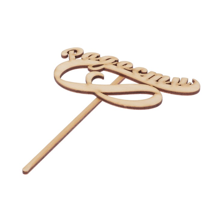 Топпер "Радости" из фанеры, 12,5х7 см (ТОП 00-18)