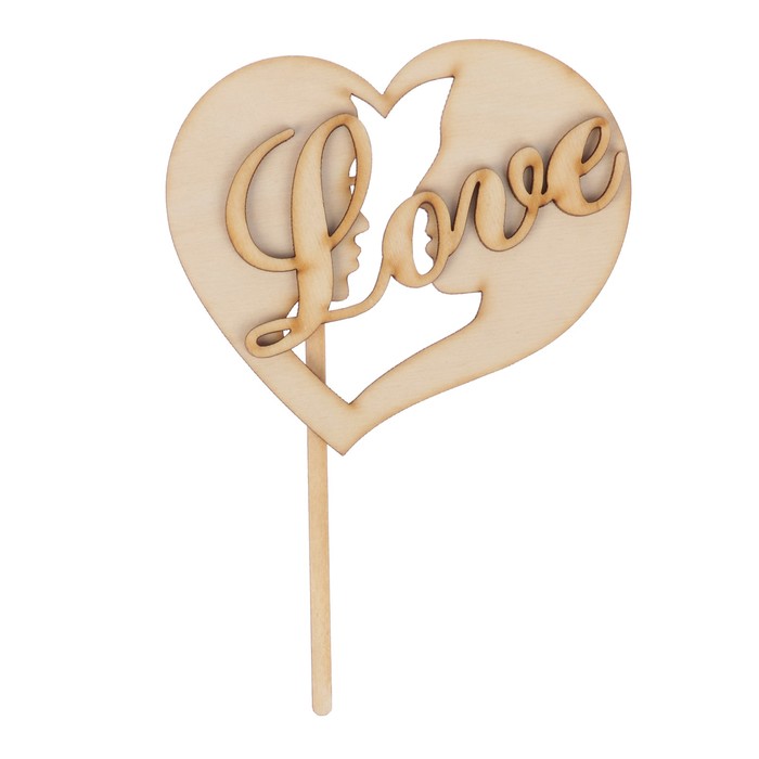 Топпер "Love" из фанеры, 11х10 см (ТОП 00-36)