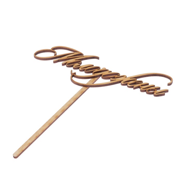 Топпер "Молодожены" из фанеры, 15х5 см (ТОП 00-42)