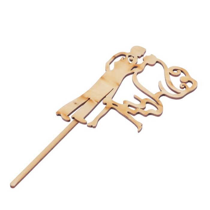 Топпер "Жених и невеста" из фанеры, 9х12 см (ТОП 00-122)