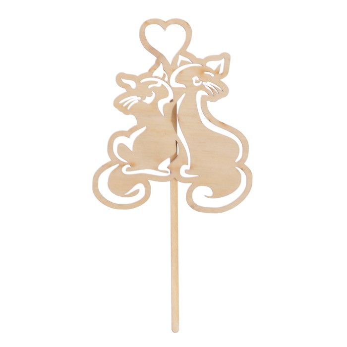 Топпер "Котики" из фанеры, 10х12 см (ТОП 00-126)