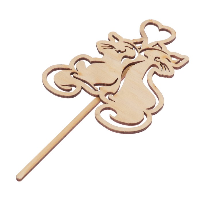 Топпер "Котики" из фанеры, 10х12 см (ТОП 00-126)