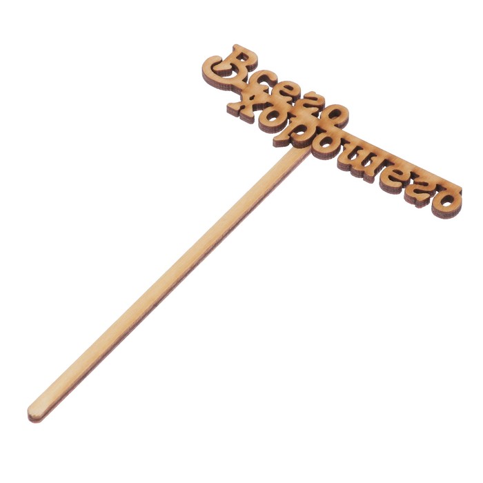 Топпер "Всего хорошего-3" из фанеры, 10х3 см (ТОП 00-151)