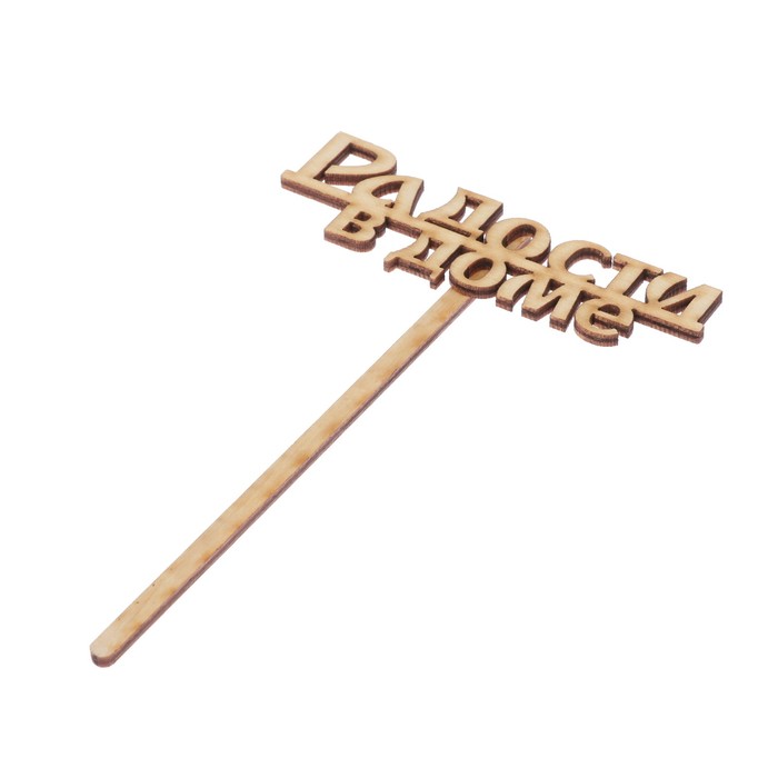 Топпер "Радости в доме-2" из фанеры, 10х4 см (ТОП 00-155)