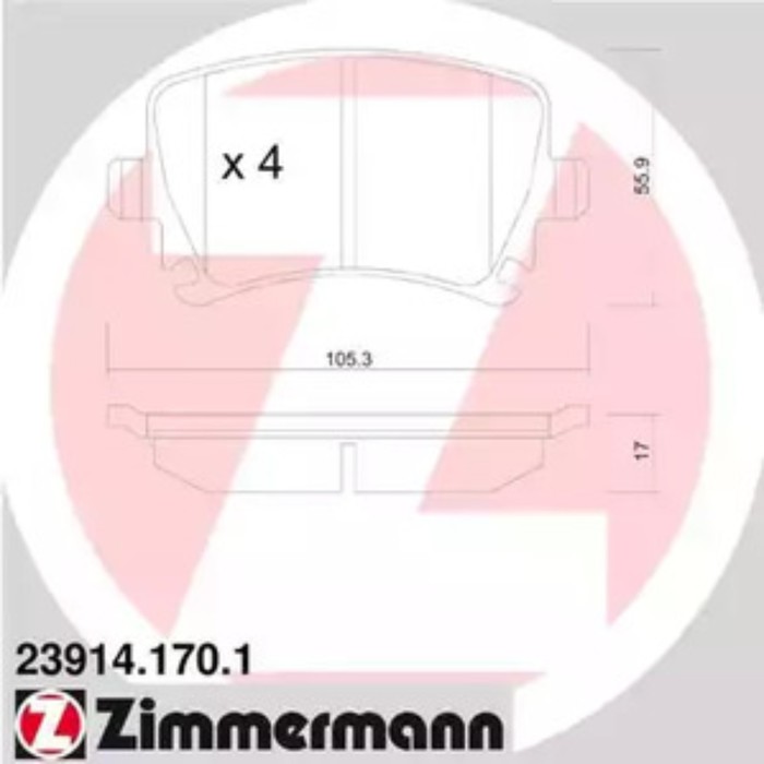 Колодки тормозные ZIMMERMANN 23914.170.1