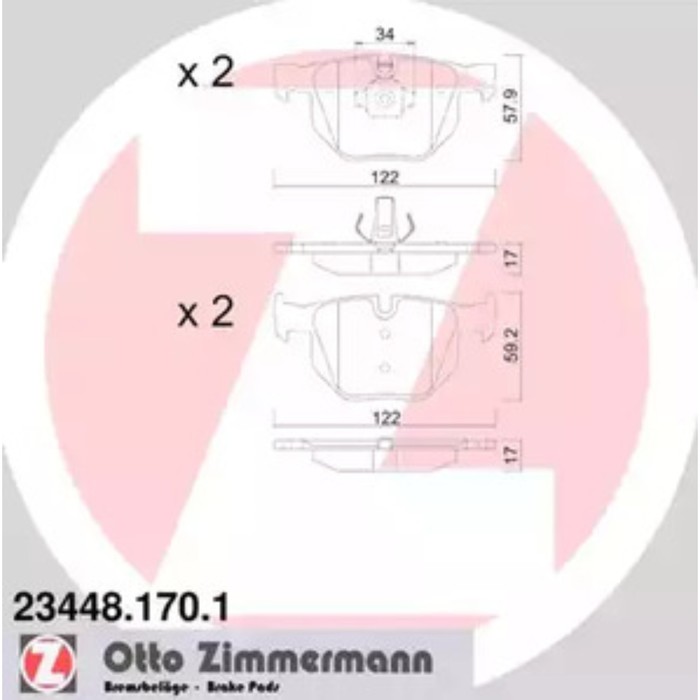 Колодки тормозные ZIMMERMANN 23448.170.1
