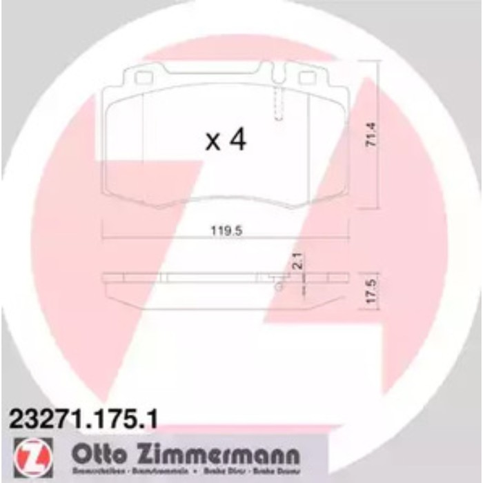 Колодки тормозные ZIMMERMANN 23271.175.1
