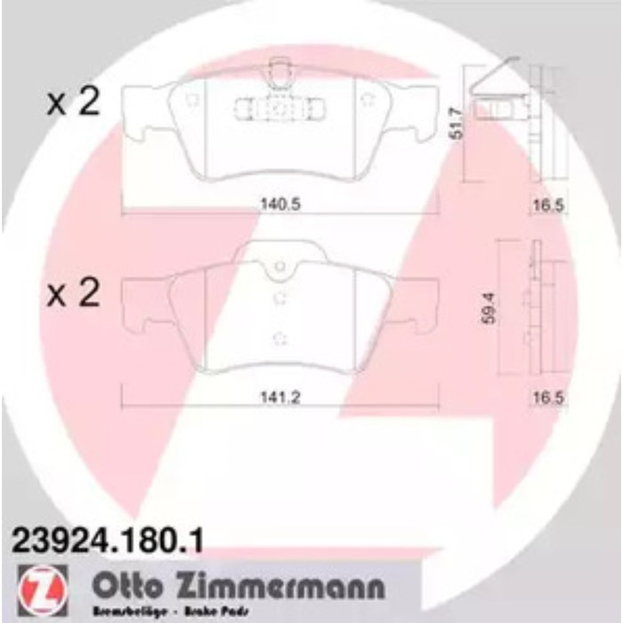 Колодки тормозные ZIMMERMANN 23924.180.1