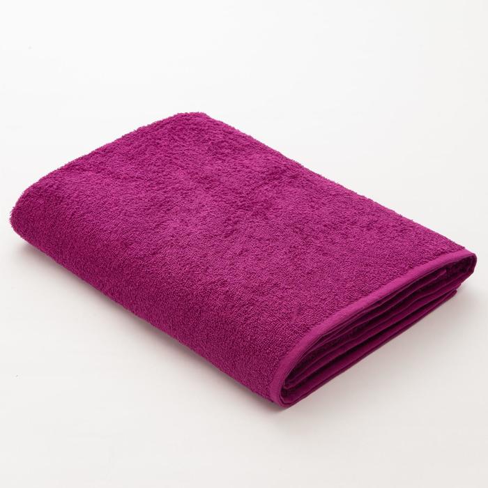 Полотенце махровое "Экономь и Я" 100х150 см фуксия, 100% хлопок, 340 г/м²