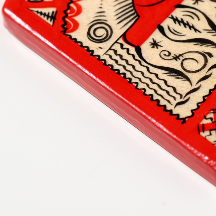 Досочка разделочная «Фигурная», 12×0,8×17 см, мезенская роспись