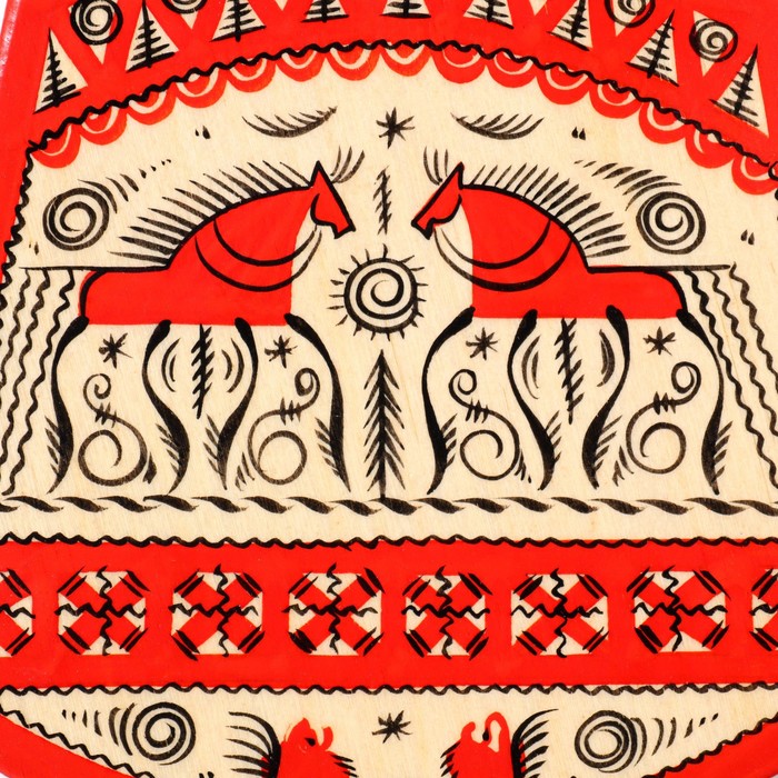 Досочка разделочная «Фигурная», 12×0,8×17 см, мезенская роспись