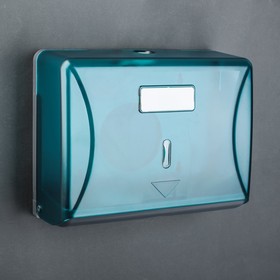 Диспенсер бумажных полотенец в листах, 15,5×19×10 см, пластиковый, цвет голубой Ош