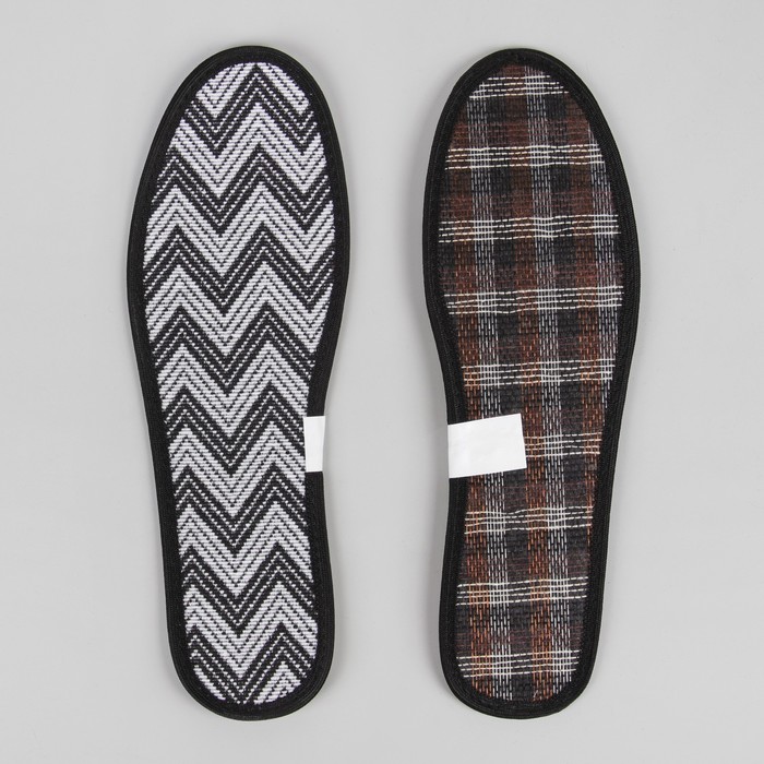 Стельки для обуви, пара, окантовка, 43р-р, цвет чёрный/белый