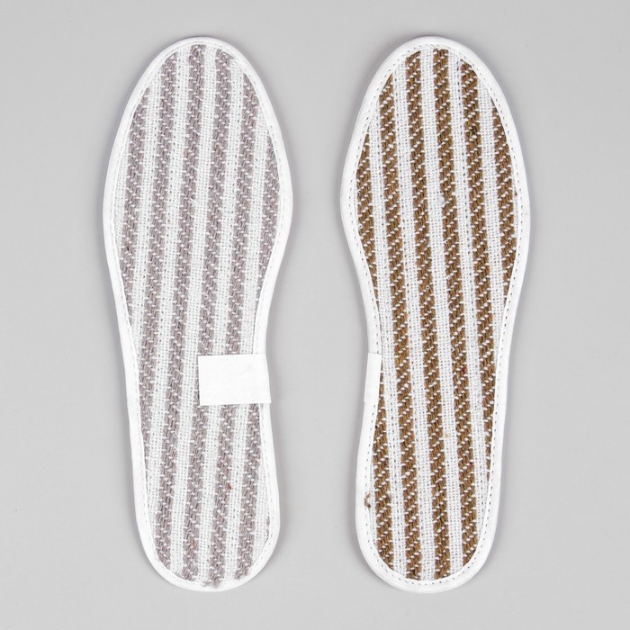 Стельки для обуви, пара, окантовка, 37р-р, цвет серый/белый