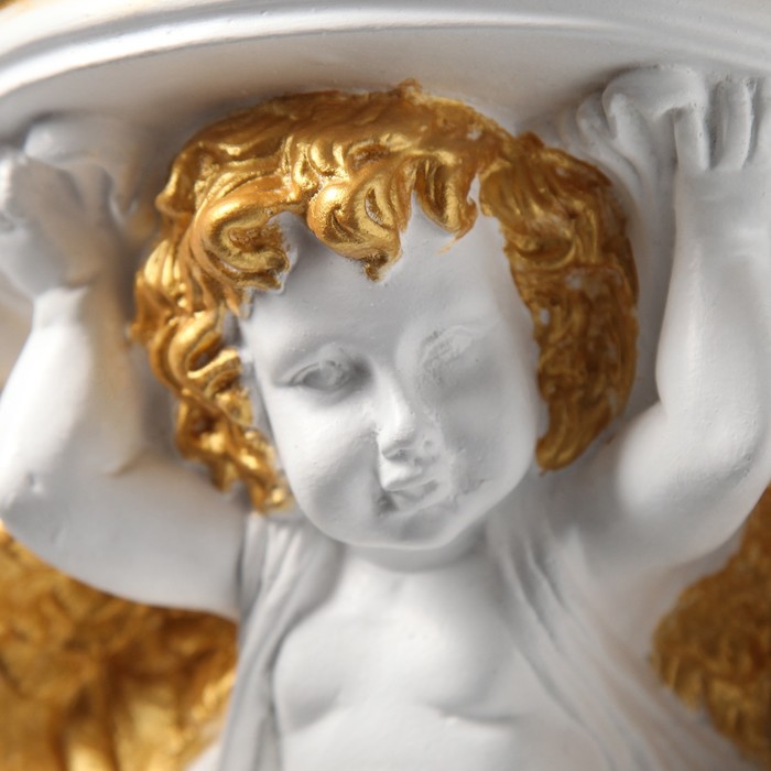 Декоративное кашпо "Ангел", 23 х 21 см, белый с золотом
