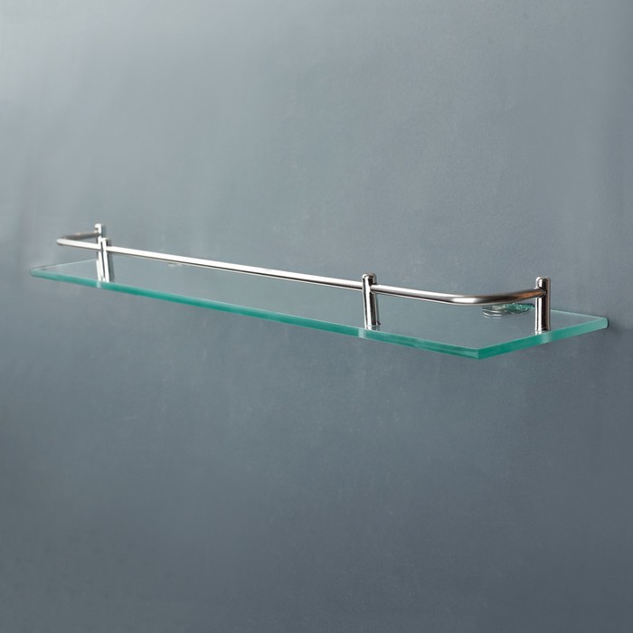 Полка для ванной комнаты, 40×11,5×4 см, металл, стекло