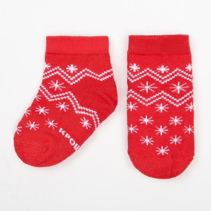 Носки Крошка Я "Новый год" 10-12 см, 9-12 мес, 100% хлопок